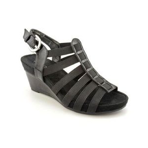 Aerosoles Candlelight Black Wedge Sandal Size 8
